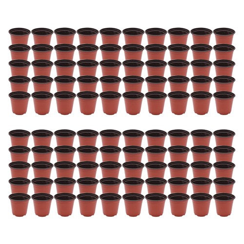 DURAFORCE 100Pcs Flowers Nursery Cup Children's Room Nursery Plastic Plant Pot 14X13X9cm