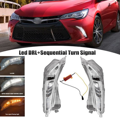DURAFORCE LED Fog Light Sequential Turn Signal Lamp for 2015-2017 for Toyota Camry XLE XSE