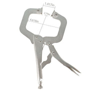 DURAFORCE Adjustable C-Clamp Locking Pliers Set 11" Locking Welding With Swivel Pads 6 Pcs