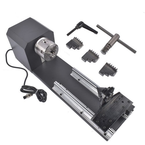DURAFORCE Rotary Axis with 3-Jaw Chuck for 50W 60W 80W 100W 130W CO2 Engraver 4.2A 1.68V