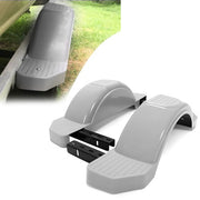 DURAFORCE For 12" Wheels Tires Skirt Boat 2PCS Gray Single Axle Trailer Fenders w/ Steps
