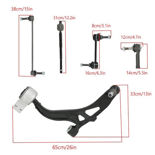 DURAFORCE For Ford Explorer 11-19 New Front Lower Control Arm Ball Joint Sway Bar Tie Rod