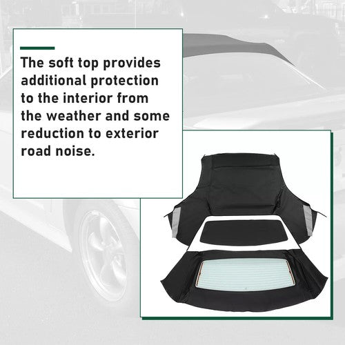 DURAFORCE For Ford Mustang 1994-2004 Convertible Soft Top w/ Heated Glass Window Sailcloth