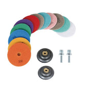 DURAFORCE 14 Pack 4 Inch Diamond Polishing Pads Kit with 2PCS 5/8’’-11 Backer Pad