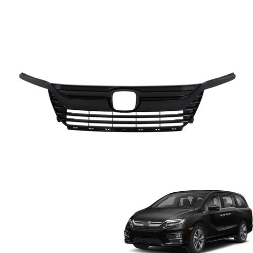 DURAFORCE Gloss Black Plastic Front Upper Bumper Grille Fit For Honda Odyssey 2018-2020