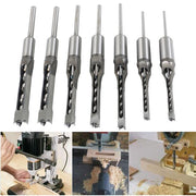 DURAFORCE 7 Pcs Woodworking Square Hole Mortise Drill Bit High Speed Steel Chisel Bit