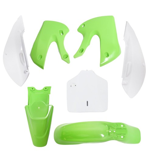 DURAFORCE Green&White Plastic Fender Fairing Kit For KX 65 KLX 110 KLX110 DRZ110