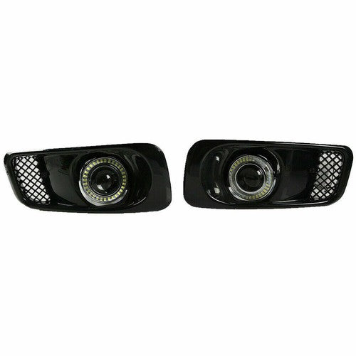 DURAFORCE JDM Type R Black Grille & LED Fog Lights 3PCS for 1999-2000 Honda Civic