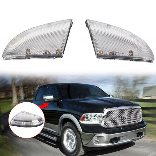 2 Pcs LED Mirror Turn Signal Lights Puddle Lamps For 2009 14 Dodge Ram 1500 2500