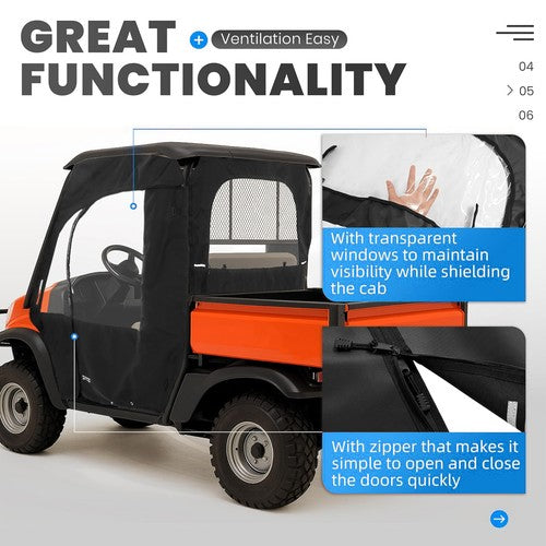PVC Soft Doors Cab Enclosure Rear Window for Kubota RTV400 RTV450 2008 2021