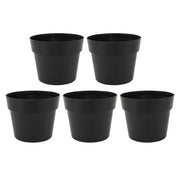 DURAFORCE 5 Pack Heavy Duty 5 Gallon Planters Plastic Nursery Pots Flower Plant Pots