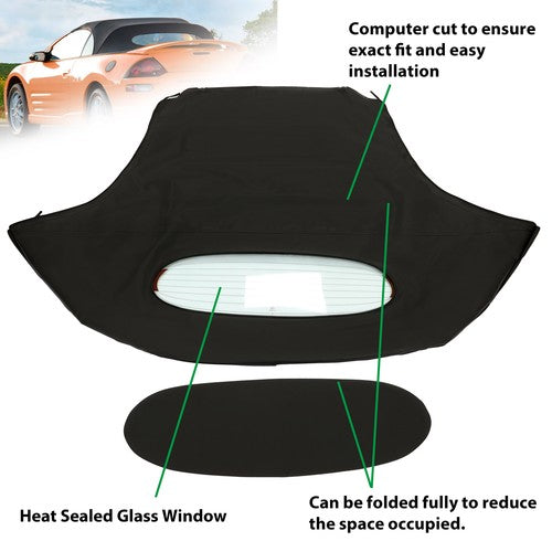 DURAFORCE For Mitsubishi Eclipse 2000-05 Convertible Soft Top & Heated Glass window Black