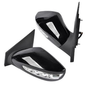 DURAFORCE 2Pcs Black Power Mirrors with Turn Signal Heated for Hyundai Sonata 2011-2014