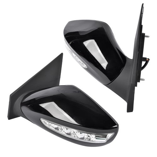 DURAFORCE 2Pcs Black Power Mirrors with Turn Signal Heated for Hyundai Sonata 2011-2014
