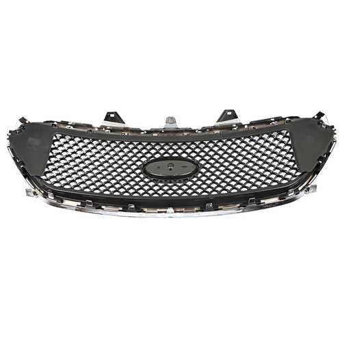 DURAFORCE Mesh Front Upper Bumper Grille Plastic Chrome Frame For Ford Taurus 2013-2019