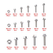 DURAFORCE 240 Pcs Flanged Stainless Steel Bolts and Nuts Kit M5, M6, M8 Metric Assortment