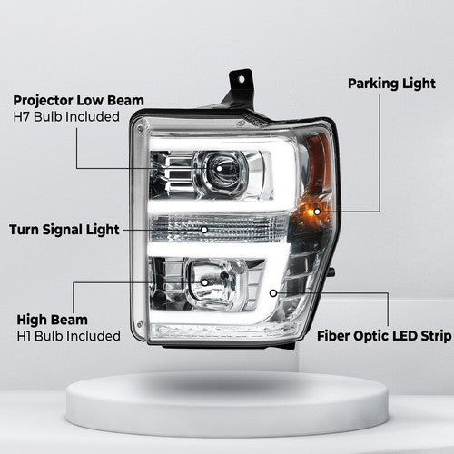 Pair LED Projector Headlights Headlamps for 2008 2009 2010 Ford F250 F350 F450