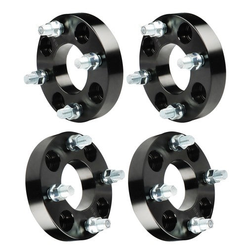 DURAFORCE 4× 1" For Golf Cart Black Wheel Spacers 1/2x20 Studs Bolt Pattern 62mm Hub Bore