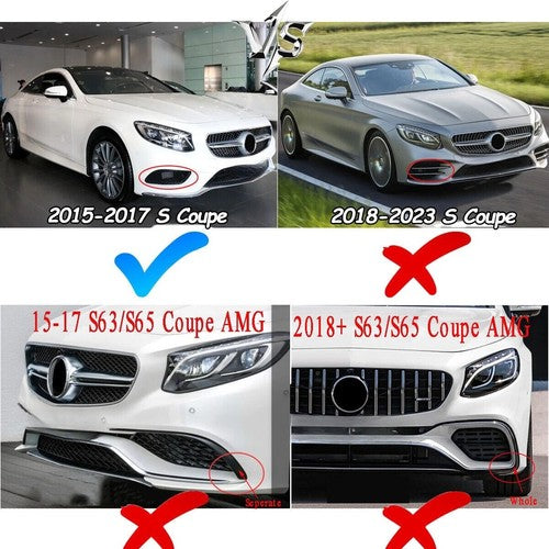 DURAFORCE For 2015-2017 Mercedes Benz W217 S500 S550 GT Front Bumper Grille Glossy Black