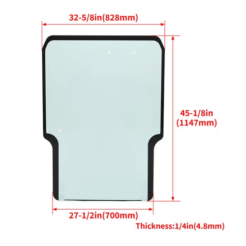 DURAFORCE Front Door Glass Window For Skid Steer Takeuchi TL140 TL150 Replaces 0880865301