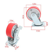 DURAFORCE 5"X 2" Heavy Duty Casters -Polyurethane Caster with Capacity up to 3200 LBS