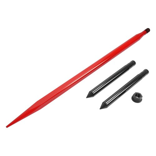 DURAFORCE 49" Hay Bale Spear Attach 4500lbs Quick Attach Fork Spike w/ 2 Stabilizer Spear