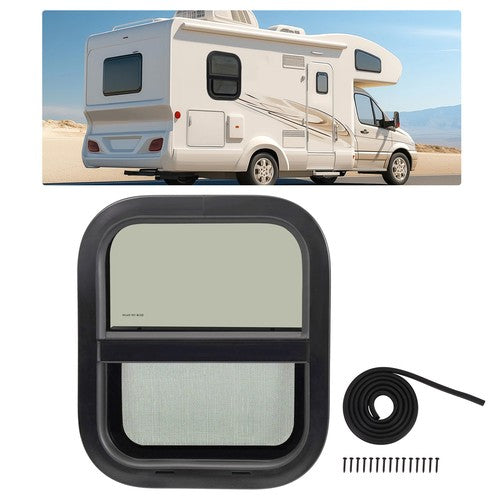 DURAFORCE Vertical Slider 14x16 Aluminum RV Window with Trim Ring Tempered Glass for Camper