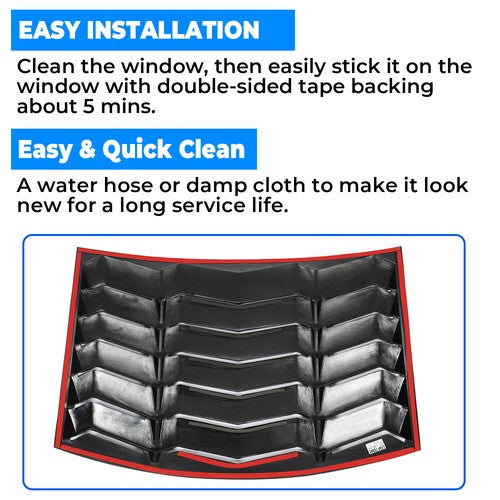 Rear Side Window Louvers Cover for 2010-2015 2011 2012 2013 2014 2015 Chevy Camaro