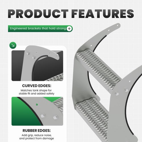 DURAFORCE 26" Fuel Tank Step For Peterbilt 389 All Models Silvery Non-Slip Fuel Tank Stair