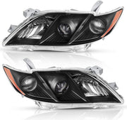 DURAFORCE Fit For Toyota Camry 2007-2009 LH+RH Headlight Replacement Black Housing