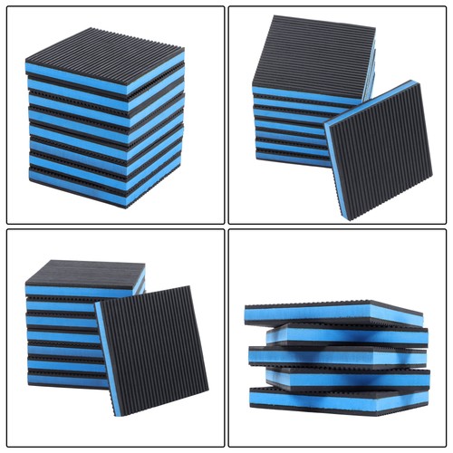 DURAFORCE 8 Pack 6"x6"x7/8" Anti Vibration Pads with Ribbed Rubber & EVA Core