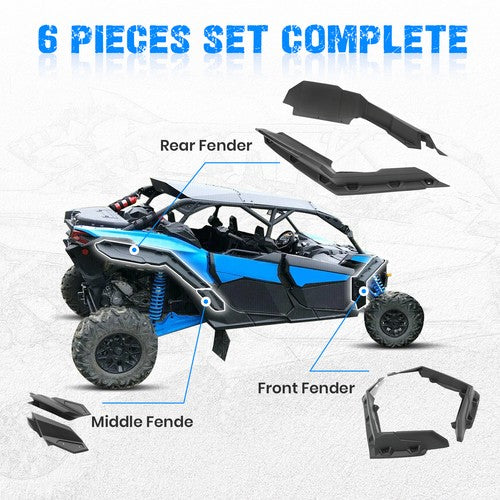 Extended Fender Flares Kit for Can Am Maverick X3 MAX Turbo R RR 2017-2025