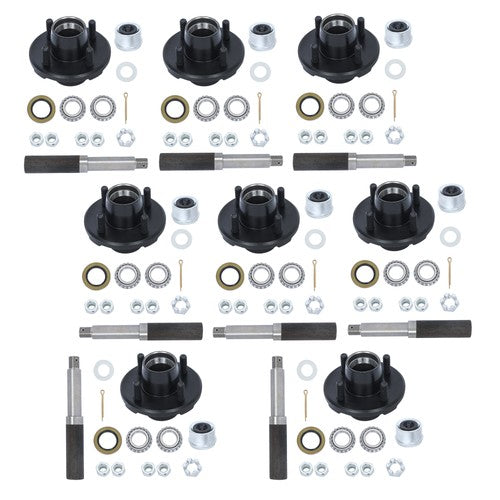 DURAFORCE With Trailer Bearing Kit 8 Sets 4 on 4" Trailer Hub Kit And 1" Round BT8 Spindle
