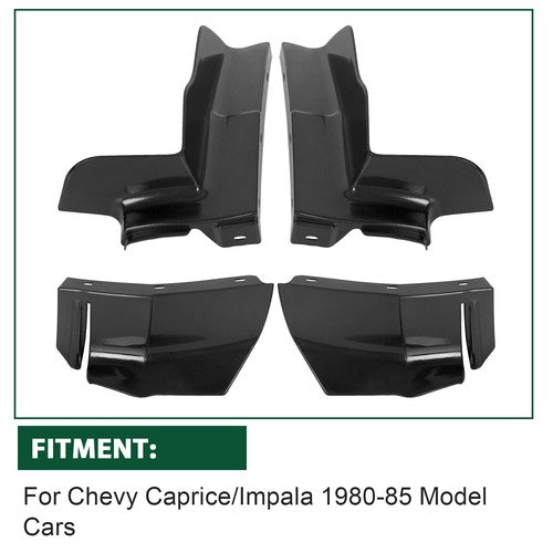 DURAFORCE Front + Rear 1/4 Quarter Panels Bumper Filler For 80-85 Chevrolet Caprice/Impala