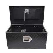 DURAFORCE For Pickup Trailer Black Aluminum Diamond Plate 20"×12"×9.5" Tool Box w/Keys