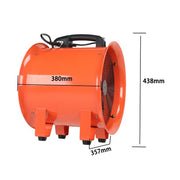 DURAFORCE Industrial Portable Blower Steel Orange 520W 2300CFM 3300RPM 12' 32.8ft Ducting