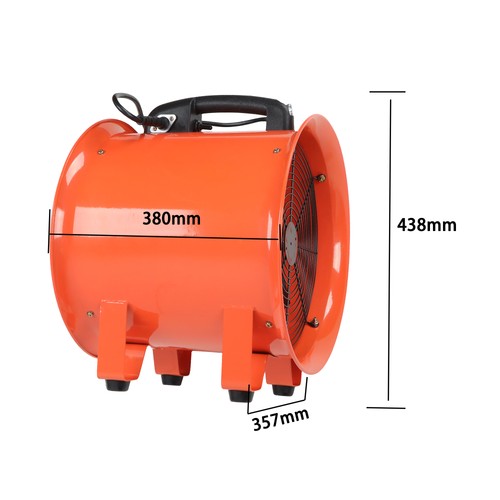 DURAFORCE Industrial Portable Blower Steel Orange 520W 2300CFM 3300RPM 12' 32.8ft Ducting