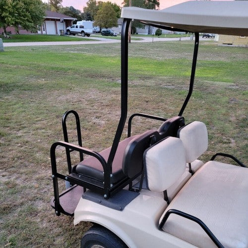 DURAFORCE For 1982-2000 Club Car DS Golf Cart Flip Folding Rear Back Seat Kit w/ Grab Bar