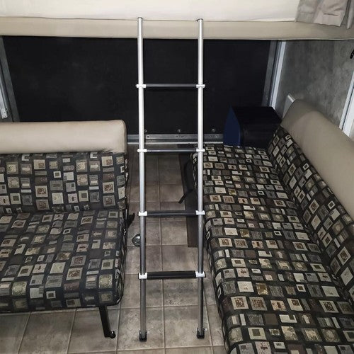 DURAFORCE 60" Aluminum Bunk Ladder Mounting Brackets Silver & Black For RV Camper Trailer
