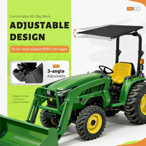 DURAFORCE Tractor Canopy Sun Shade Roof Top for Lawn Mower W/2"x2"/2"x3" ROPS UV Protect