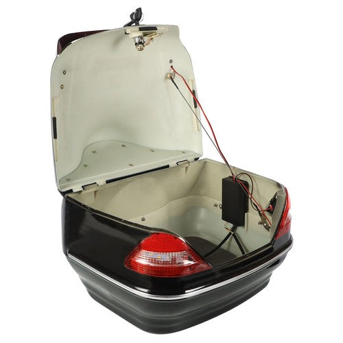 DURAFORCE 28L Universal Motorcycle Trunk Scooter Tail Box Helmet Luggage Case w/Tail Light