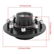 DURAFORCE 2 Sets For 8-lug 6.5" Trailer Hub Kit and Square #42 Spindles-8 Pieces/set