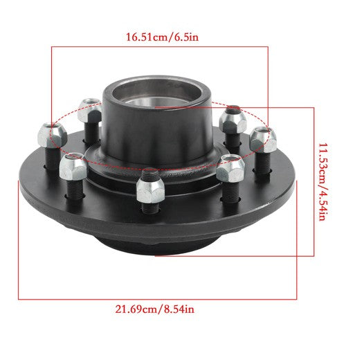 DURAFORCE 2 Sets For 8-lug 6.5" Trailer Hub Kit and Square #42 Spindles-8 Pieces/set