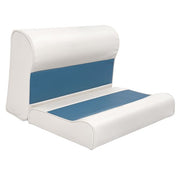 DURAFORCE #8WD95-1B-204 28" Pontoon Bench Seat Cushion Set White/Navy/Blue