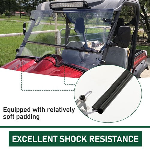 DURAFORCE For Yamaha Rhino 450, 660, 700, 2004-2013 Clear Folding Windshield Full 0.177"