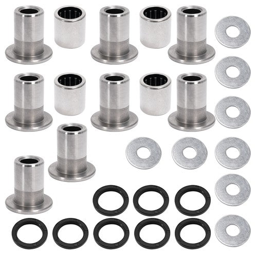 Silvery A Arm Bushing Bearing Shaft Kit for Kawasaki KFX400 Suzuki LTZ400 Z400