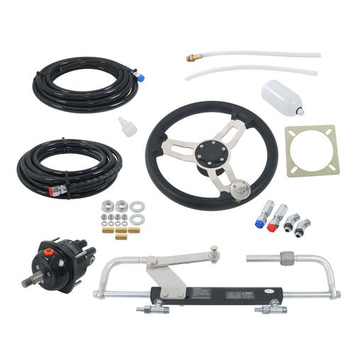 DURAFORCE NEW 90HP Hydraulic Outboard Steering Kit With 20ft High Strength Nylon Hose