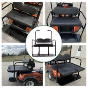 DURAFORCE For 1995-up EZGO TXT Rear Back Seat Kit with Fold Down Pad Black Cushions