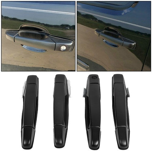 Set of 4 Black Door Handle for Chevy GMC Tahoe Yukon Sierra 2007 14