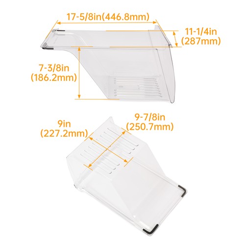 DURAFORCE Fridge Refrigerator Clear Crisper Drawer Pan Replacement For 240337103 PS429854